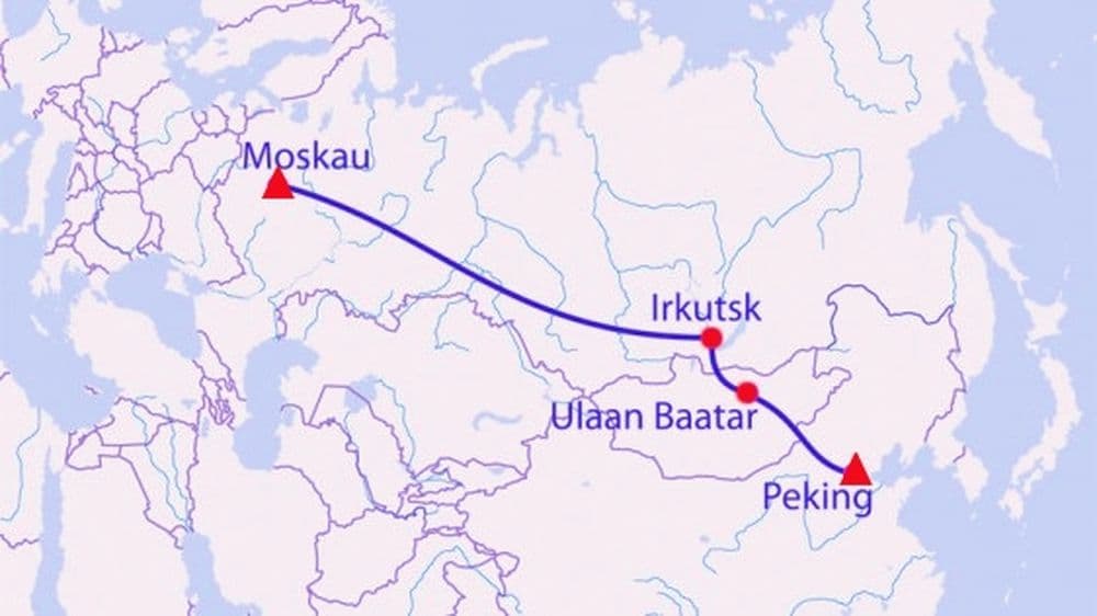 Reiseroute Moskau Peking