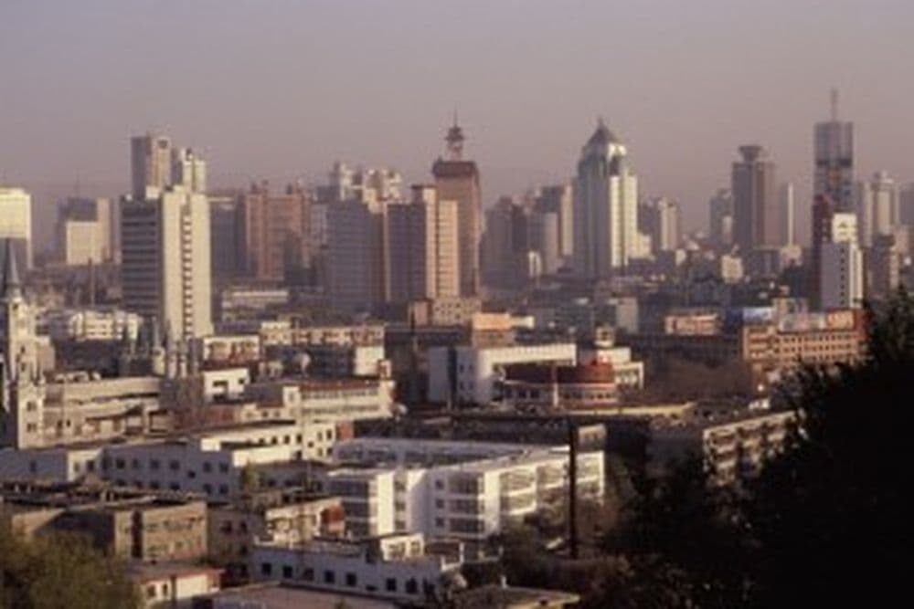 Die Stadt Urumqi im nordwestliche gelegenen Xinjiang.