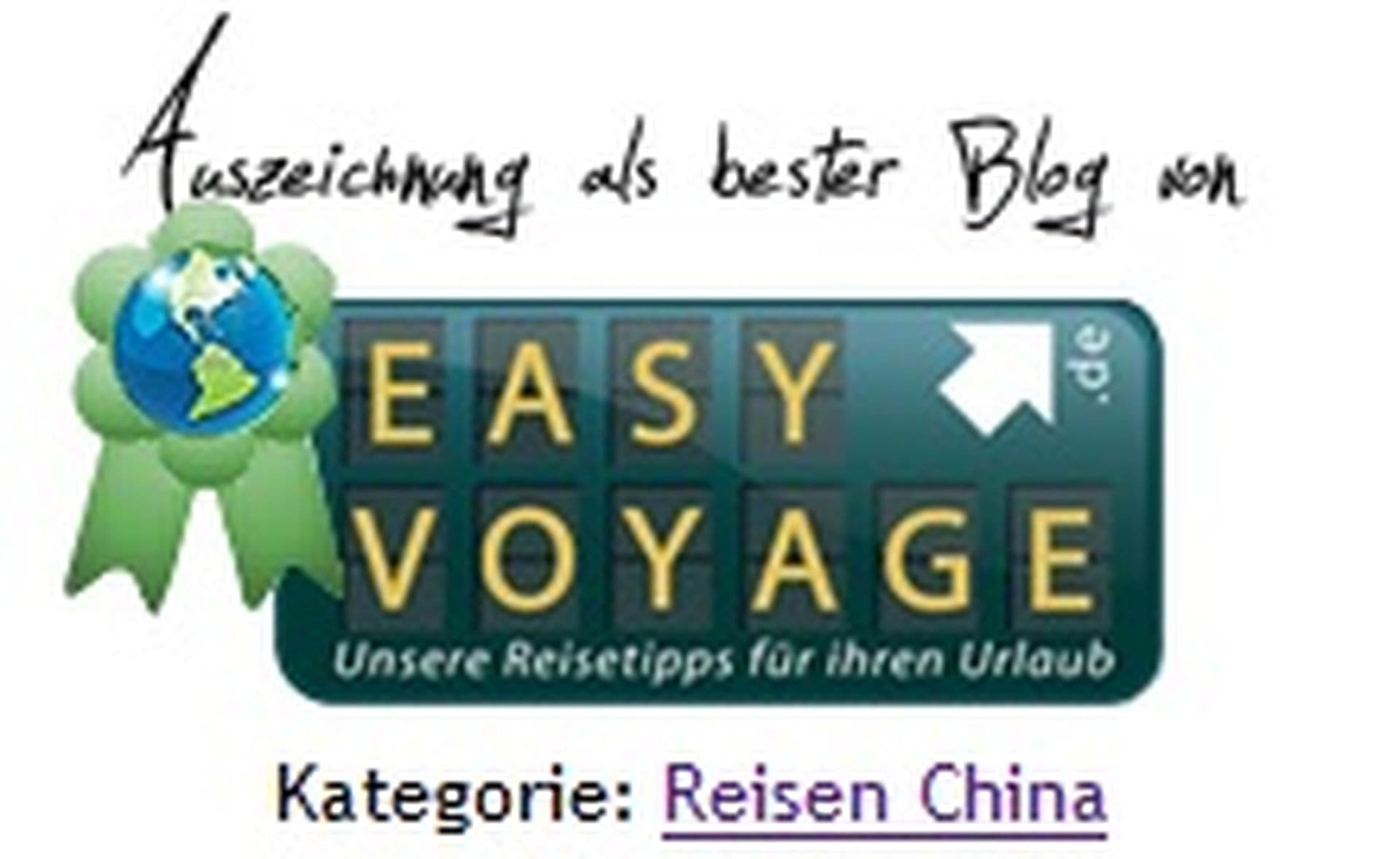 China Tours Magazin erhält Blog Auszeichnung von Easyvoyage
