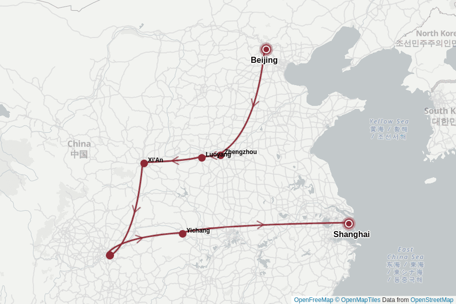 Itinerary Map image for Chinarundreise für Einsteiger