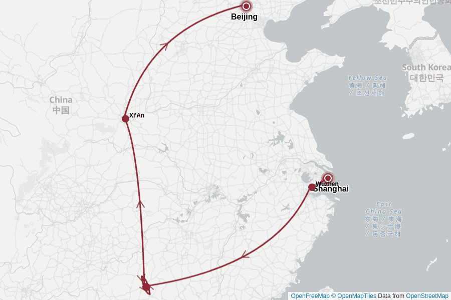 Itinerary Map image for China Highlights