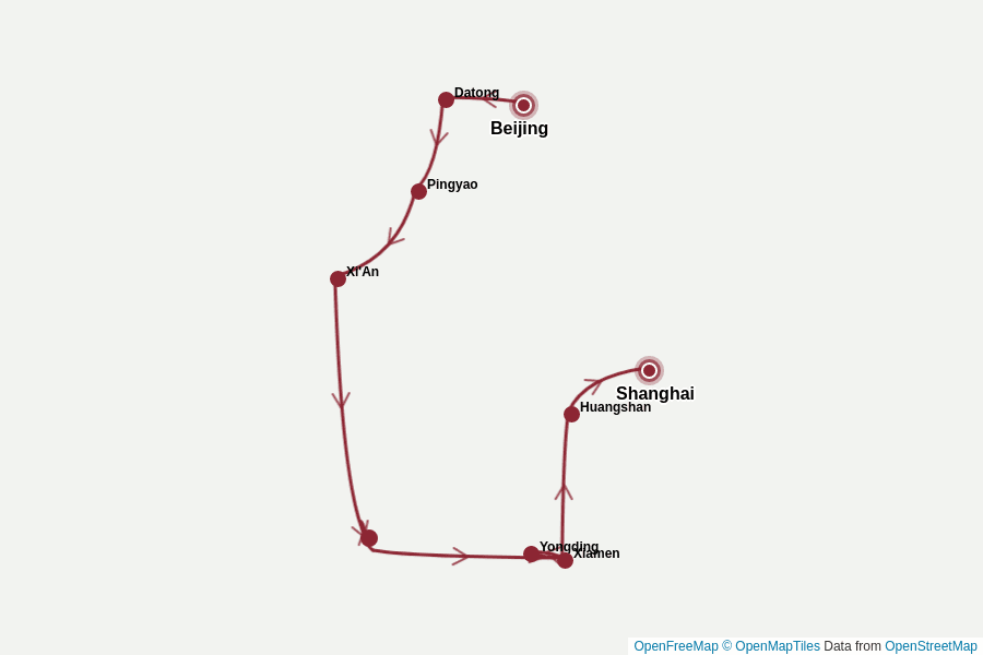 Itinerary Map image for China anders entdecken