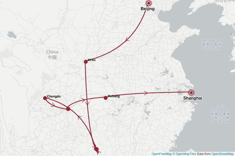 Itinerary Map image for China Kompakt