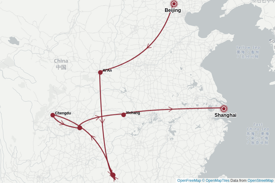 Itinerary Map image for China Kompakt