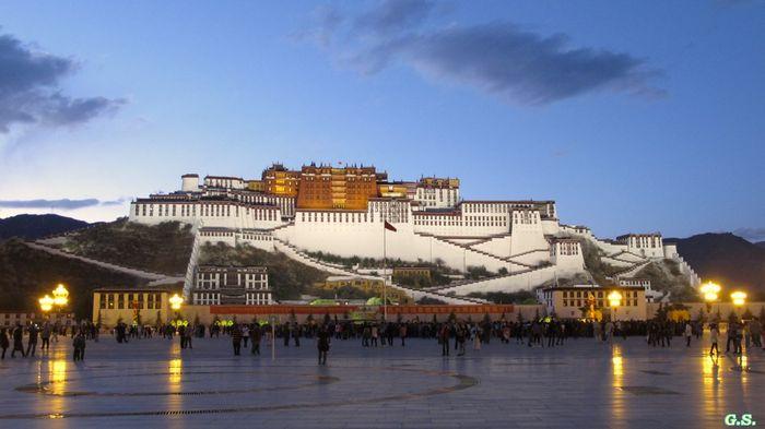 Potala Palace by Night Tibet