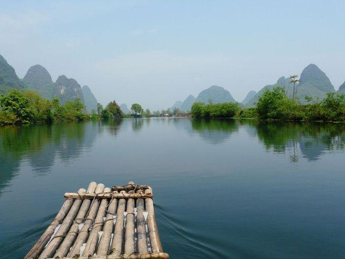 Yangshuo bamboo raft ride 