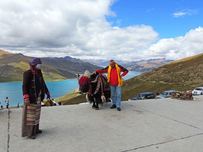 Yamdrock Lake, Tibet Group Photo with Yak