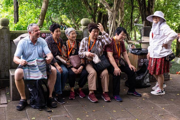 Meeting locals in Ghost town