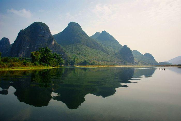 Guilin Karst Mountains Landscape River 
