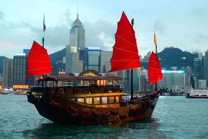 Hong Kong Junk Ship Dschunke Harbour