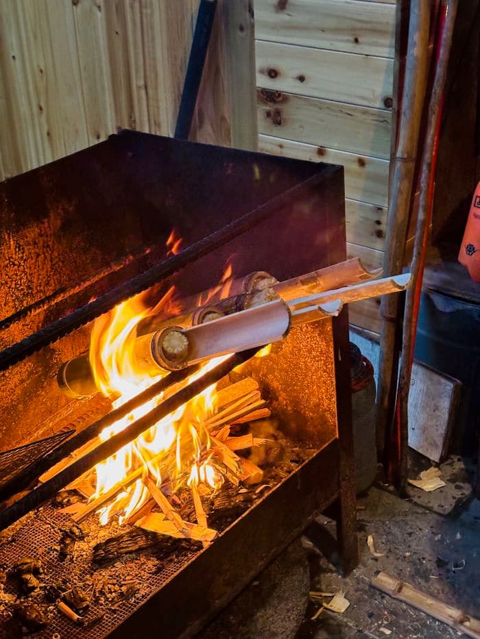 Bamboo Rice Making
